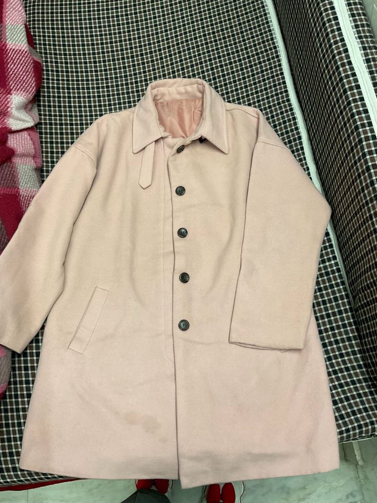 Elegant Pink Trench Coat