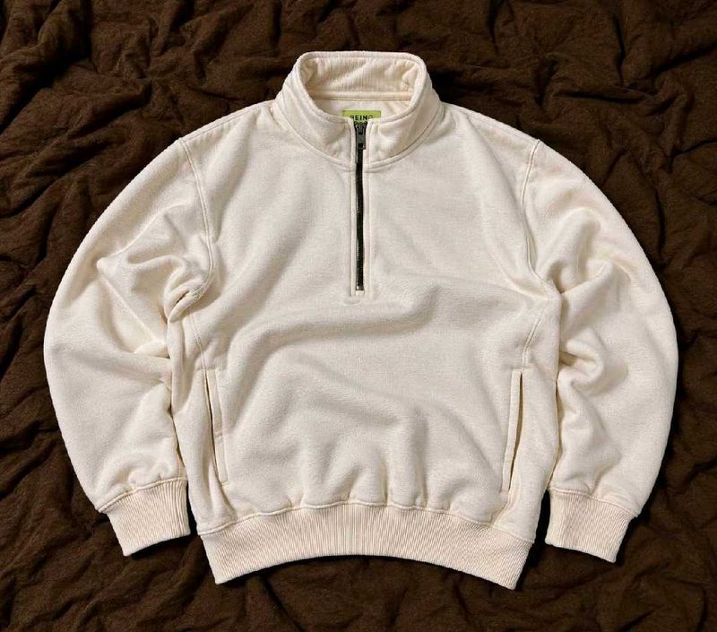 Korean Y2K boxy fit Quarter zipper