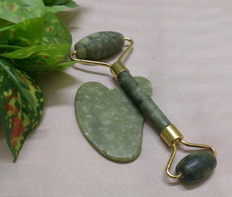Jade Roller &amp; Gua Sha Face &amp; Neck Massage Ki