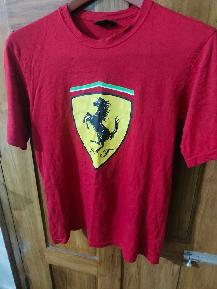 Red Ferrari Logo T-Shirt