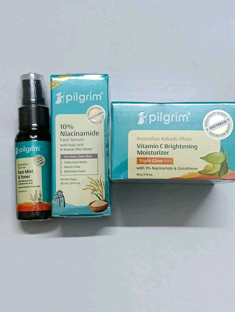 Pilgrim Face Toner + Serum + Moisturizer