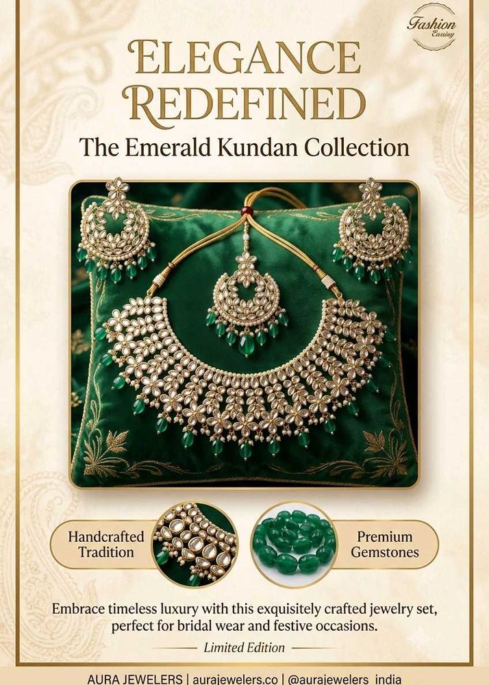 Elegant Kundan &amp; Pearl Jewellery Set