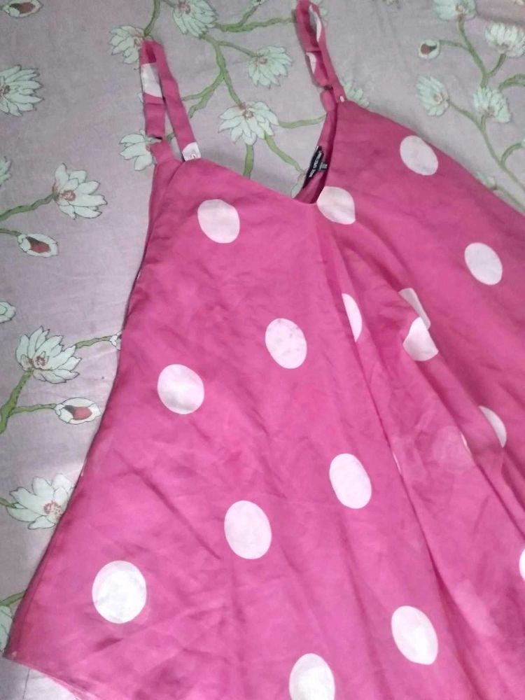 Pink Polka Dot Spaghetti Strap top