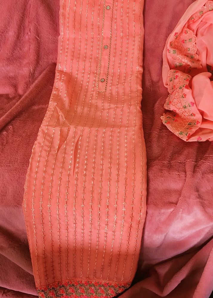 Peach Embroidered Salwar Kameez