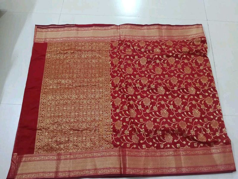 Elegant Red Banarasi Saree