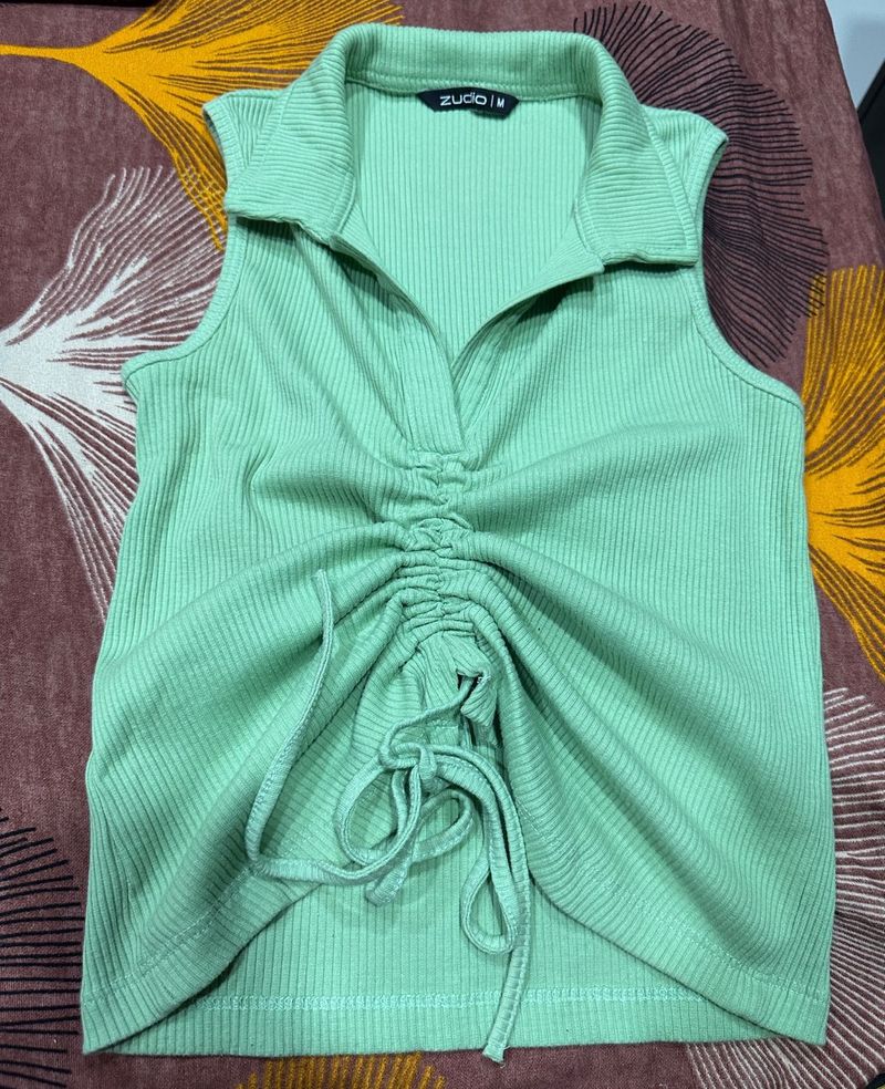 Mint Green Ribbed Crop Top🎀