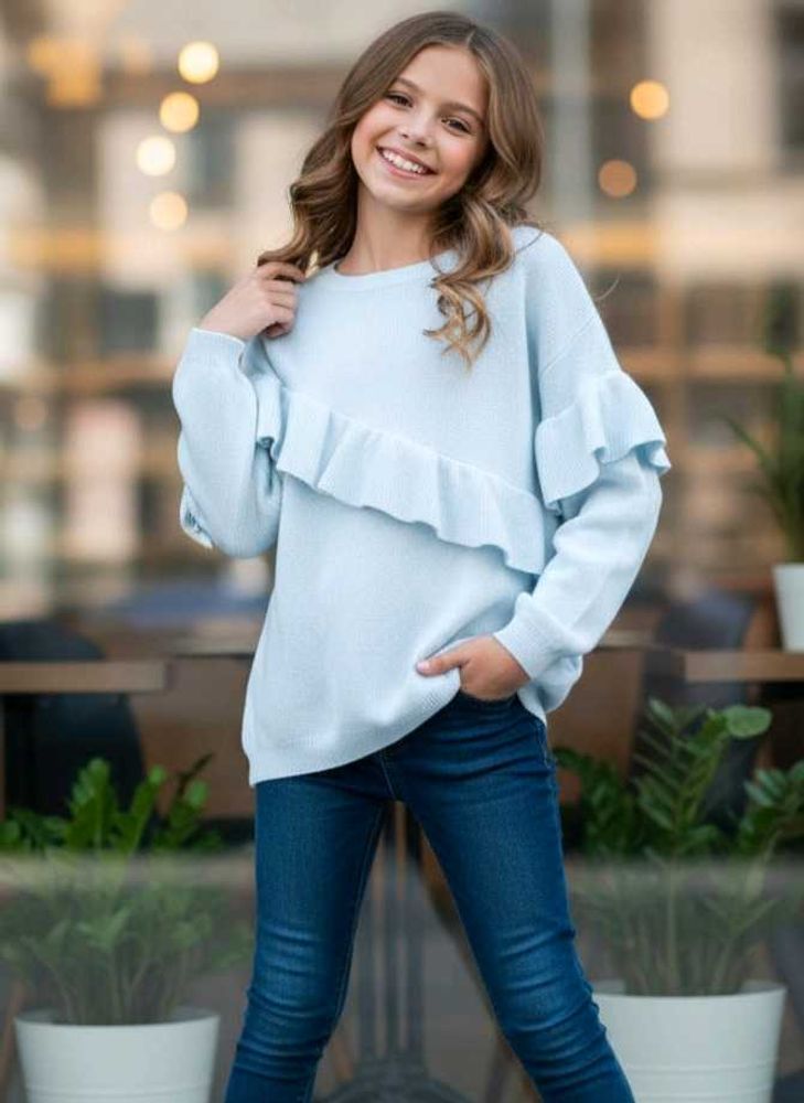 ZARA Ruffled Knit Sweater
