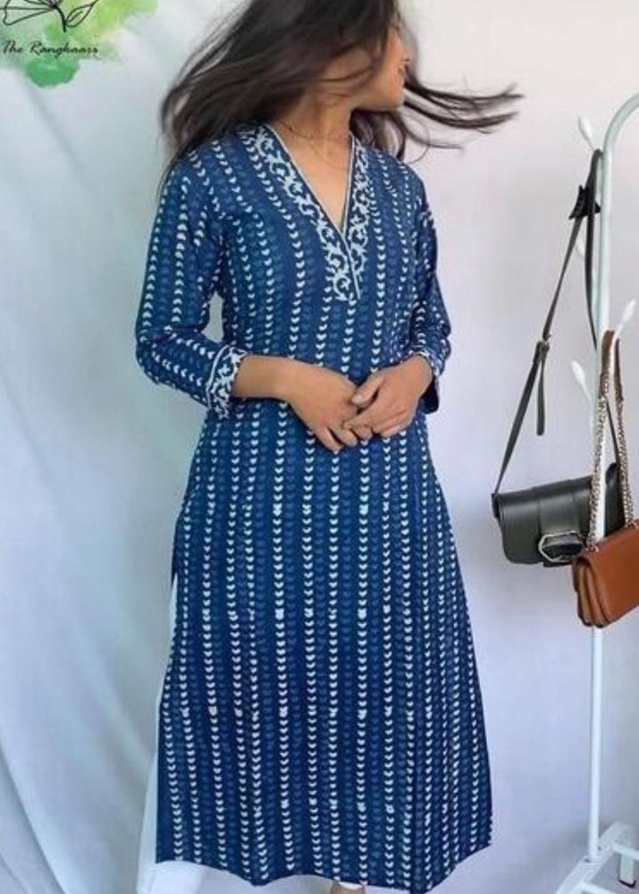 COTTON BLUE KURTA