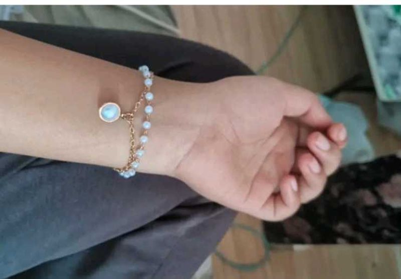 Delicate Beaded Bracelet with Charm
