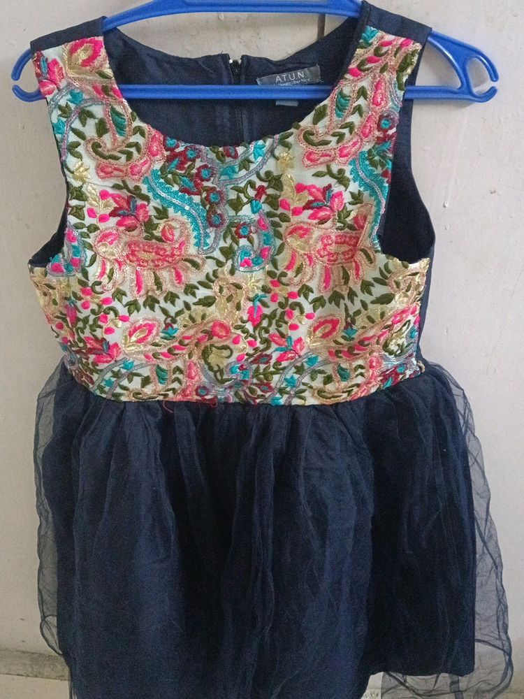 Beautiful Net With Embroidery Design Dress 10-12Y