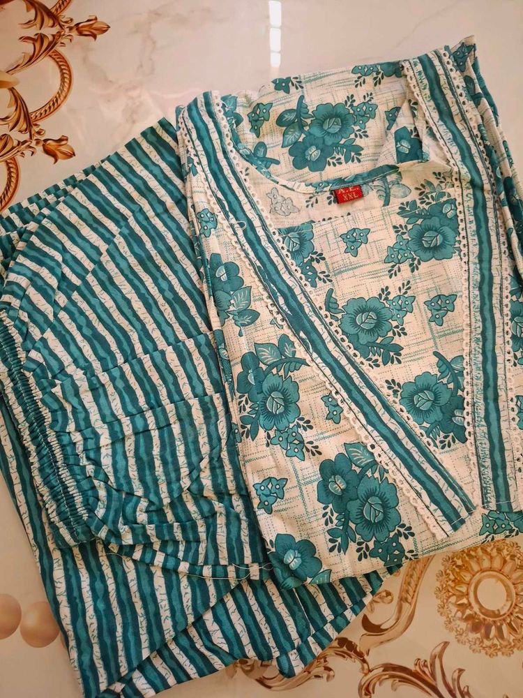 Comfortable Floral Kurta Two piece  Set
