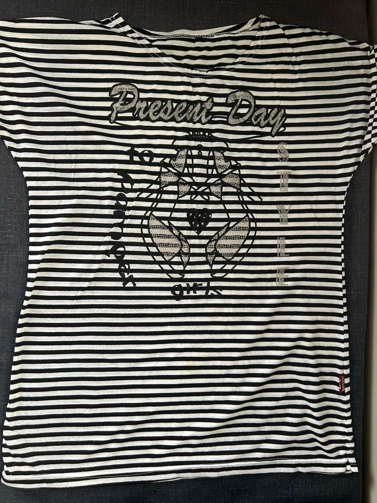 Striped T-Shirt with Graphic Print
