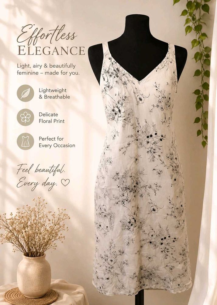 Lightweight Floral Print V-Neck Dress