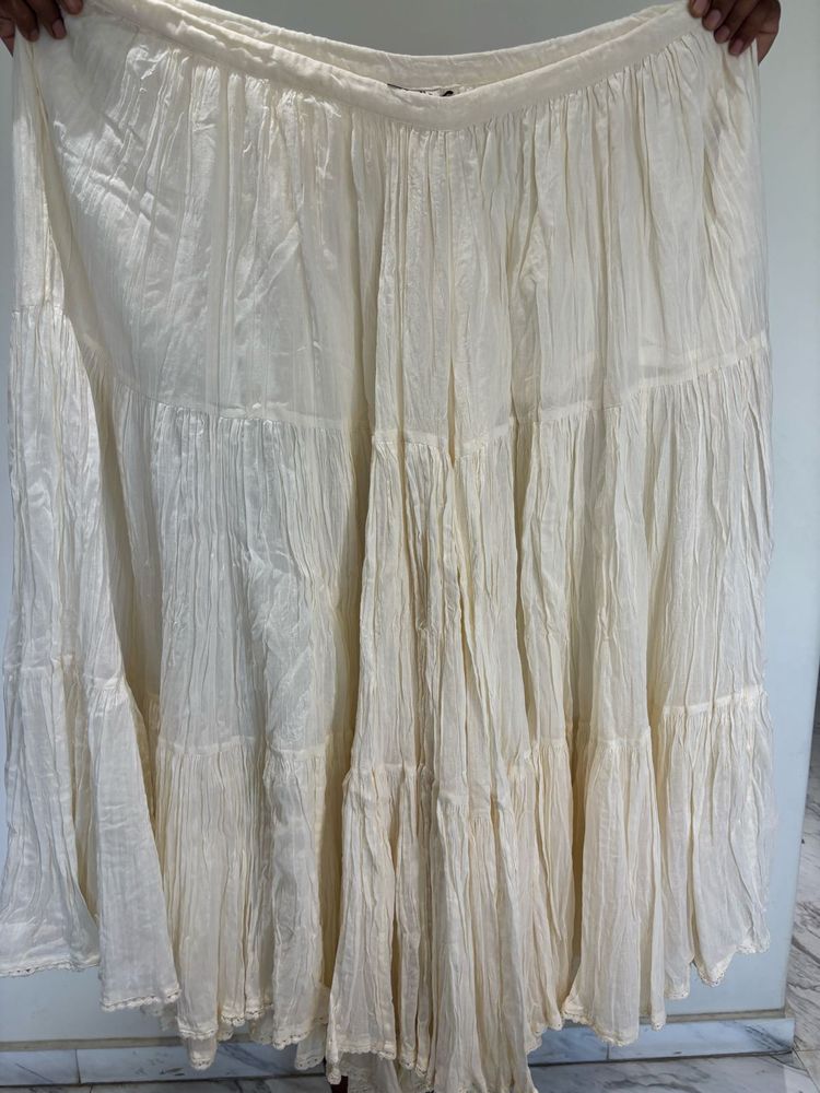 Boho Tiered Cream Skirt