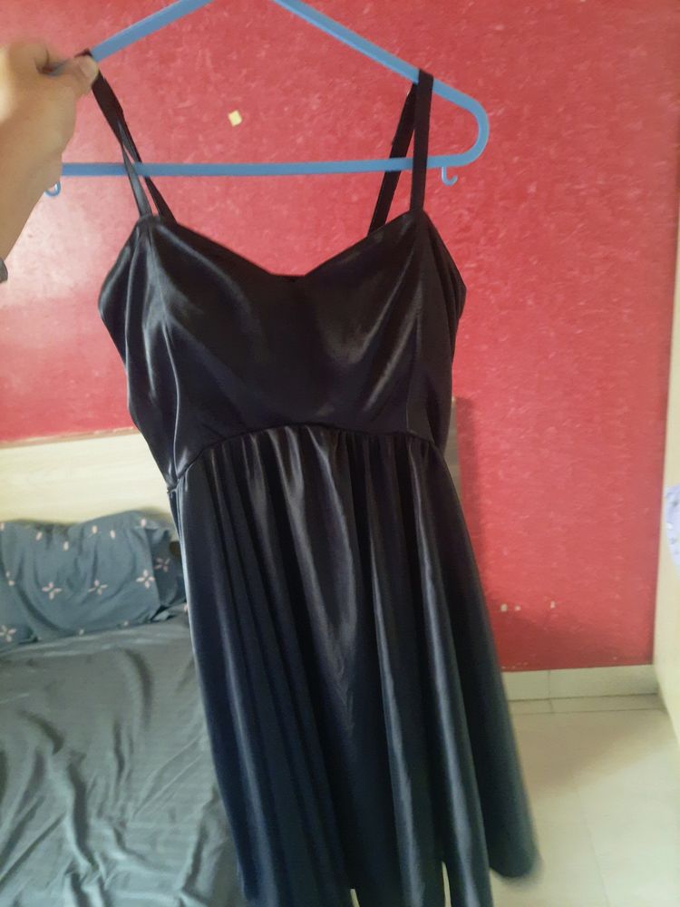Satin Black Party Wear Dress
