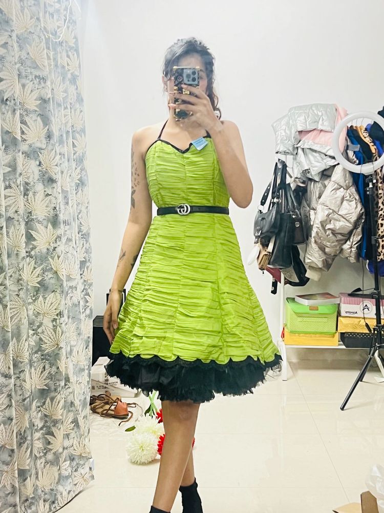Vibrant Green Party Dress