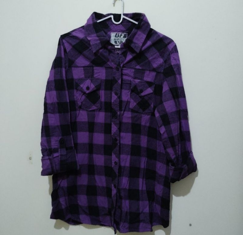 BFD checkered purple plaid shirt