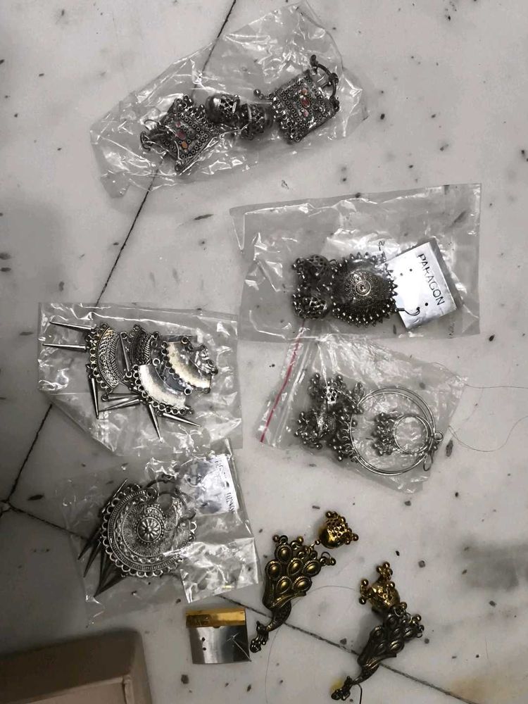 Assorted Earrings - Silver Tone