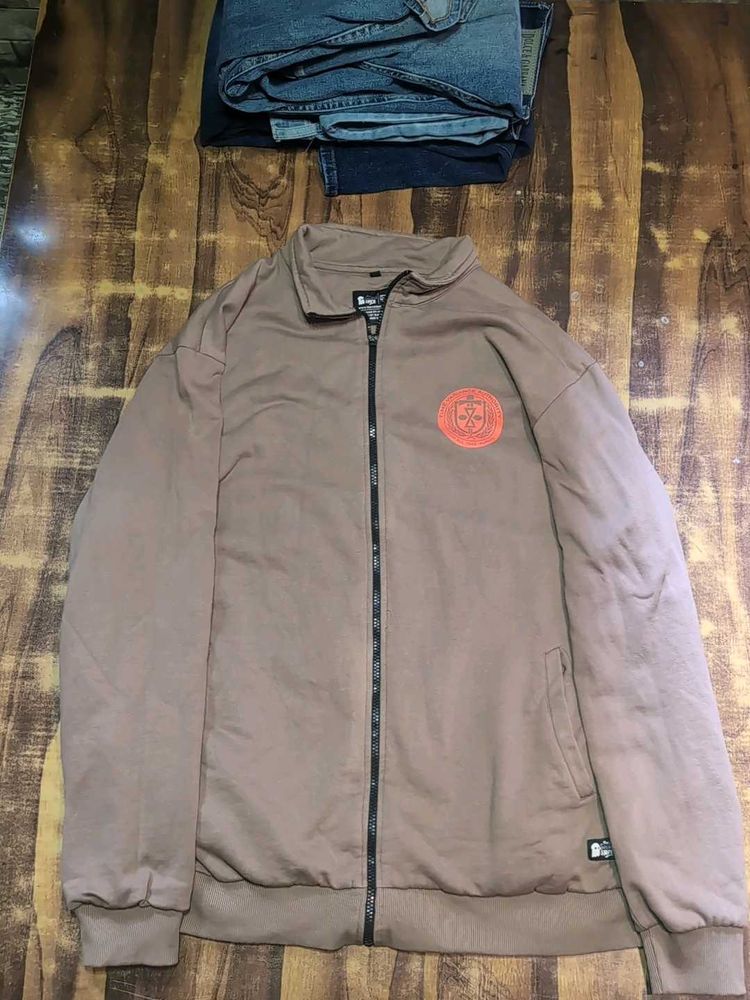 The Souled Store Brown Full-Zip Bomber Jacket