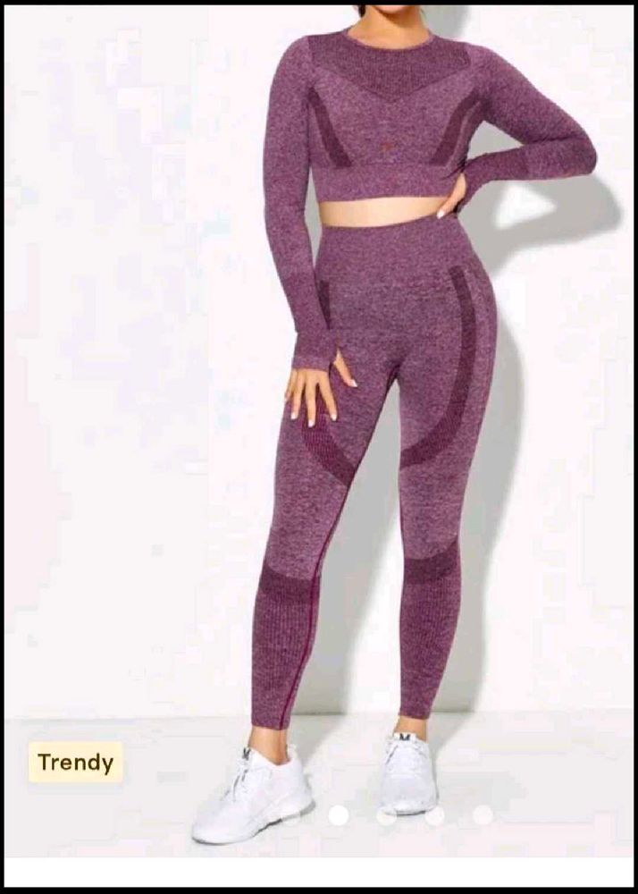 Athletic Seamless Crop Top &amp; Leggings Set