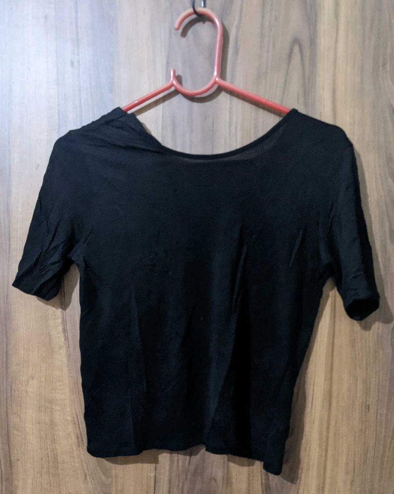 Black Crop Top - XS