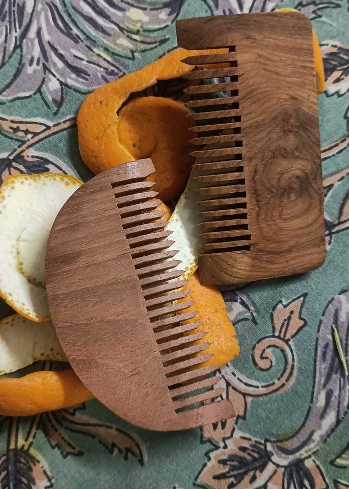 Antimicrobial Neem Wood Comb Duo