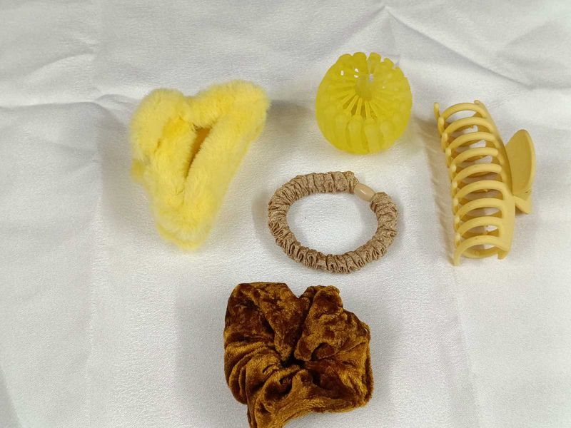 yellow Hair Accessory combo Set