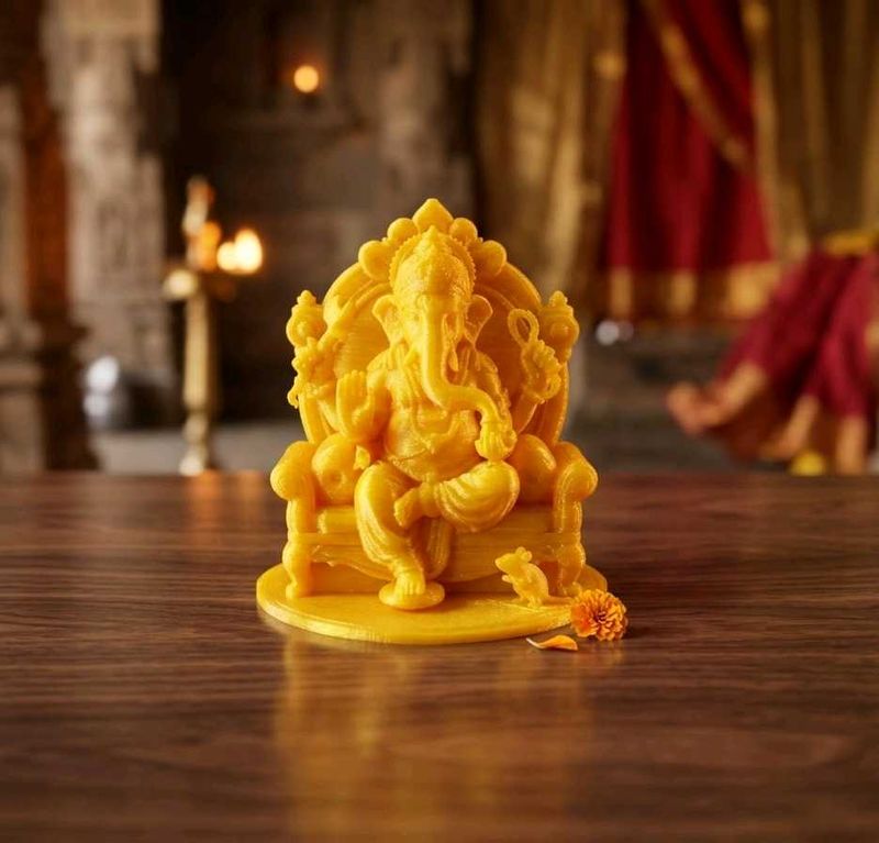 Ganapathy baba cute golden miniature