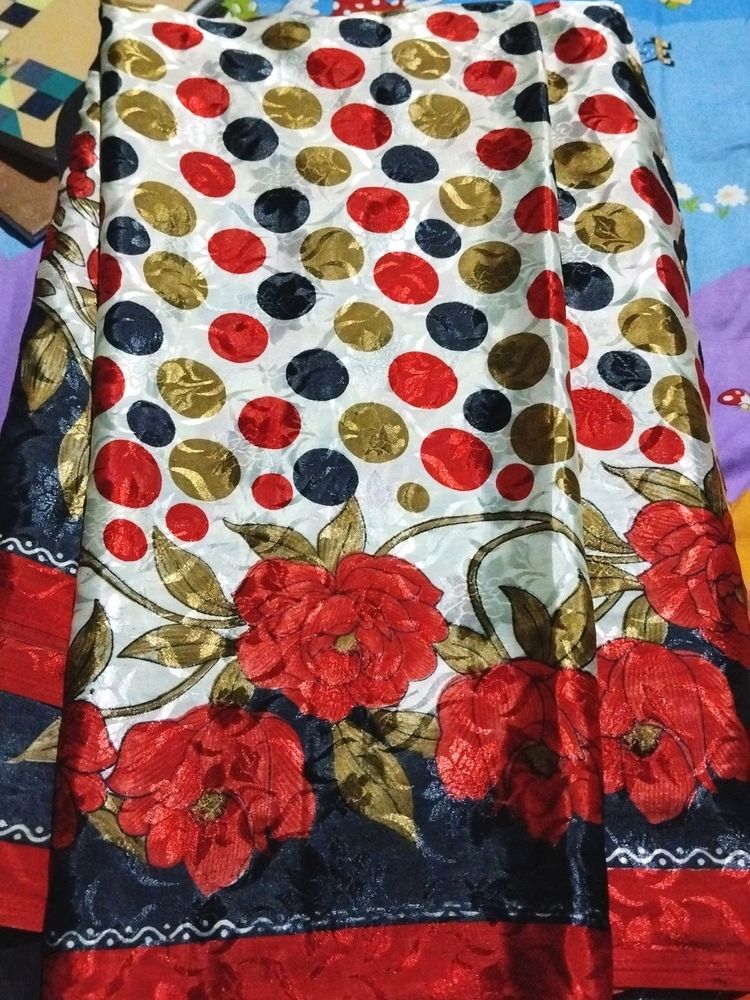 Retro Floral &amp; Polka Dot Scarf