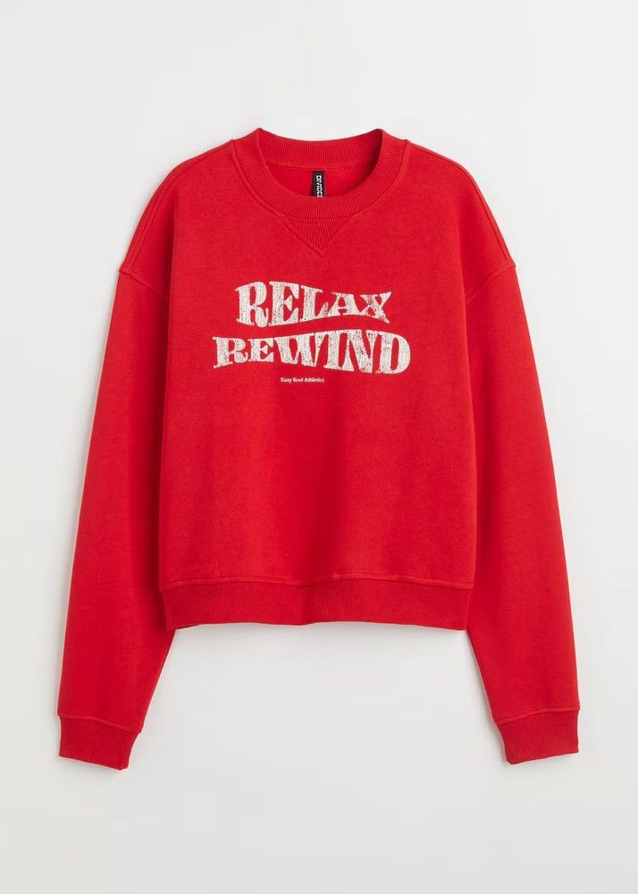 H&amp;M Red  Relax Rewind Graphic Sweatshirt