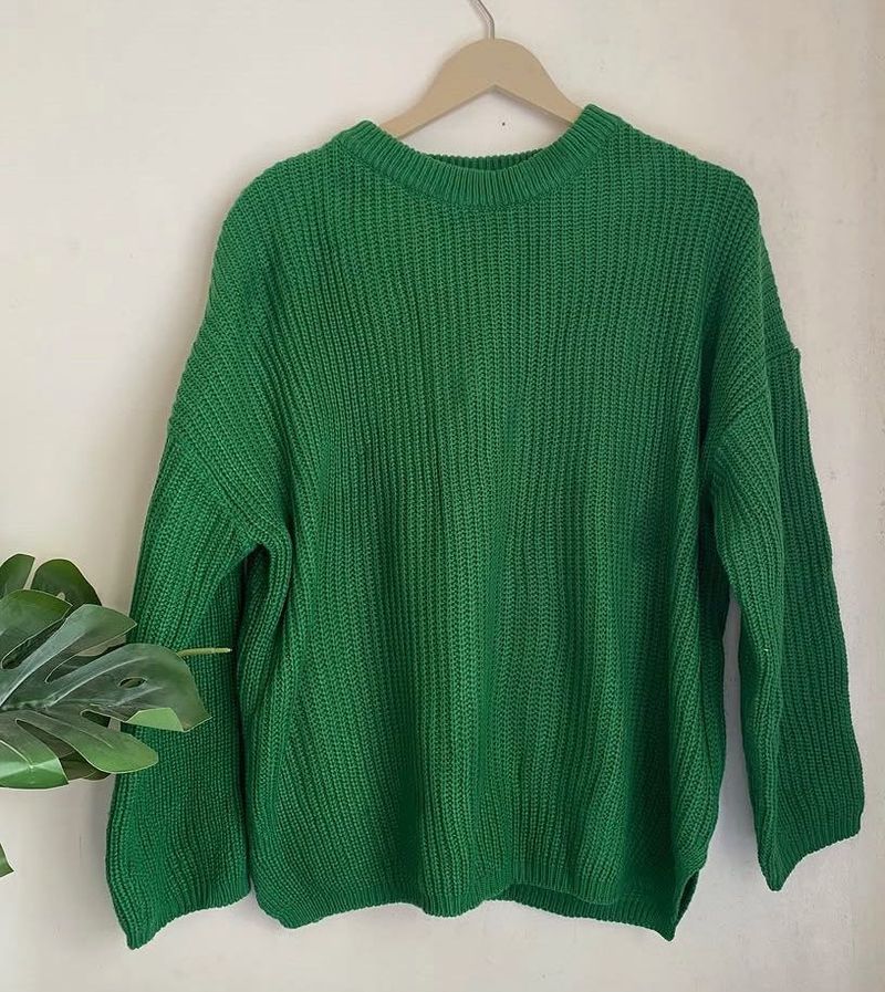 Vibrant Green Knit Sweater