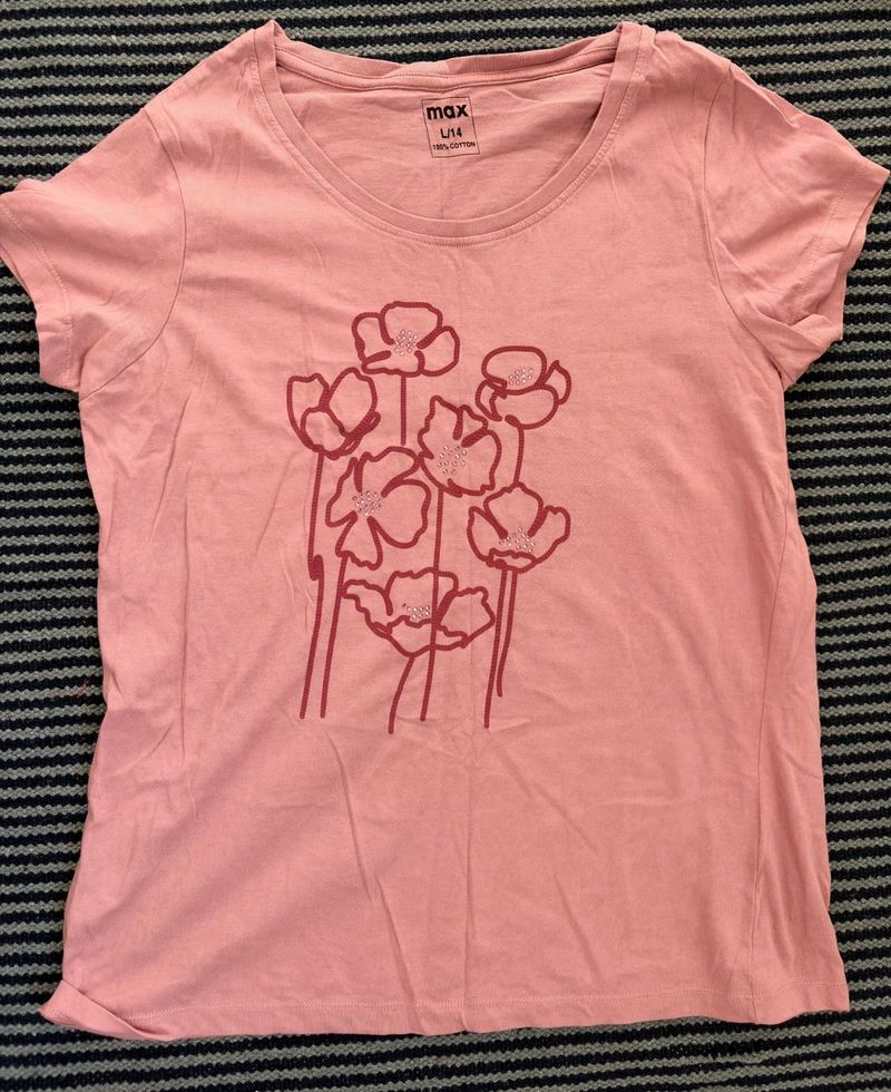 Cute Pink Floral T-Shirt