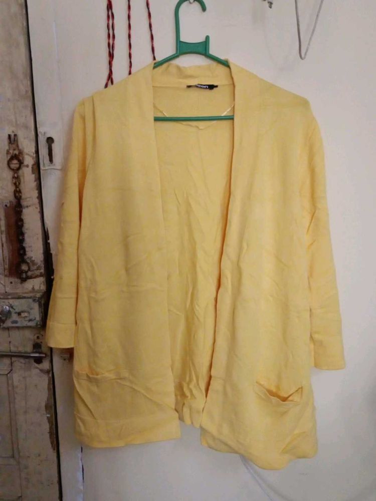 Chic Yellow Open Front Cardigan