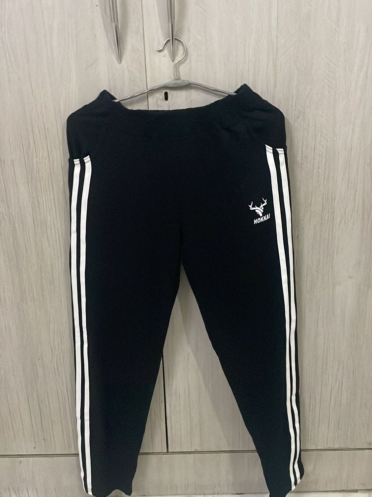 Black Joggers with White Stripes