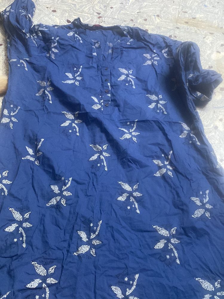 Blue Floral Kurti