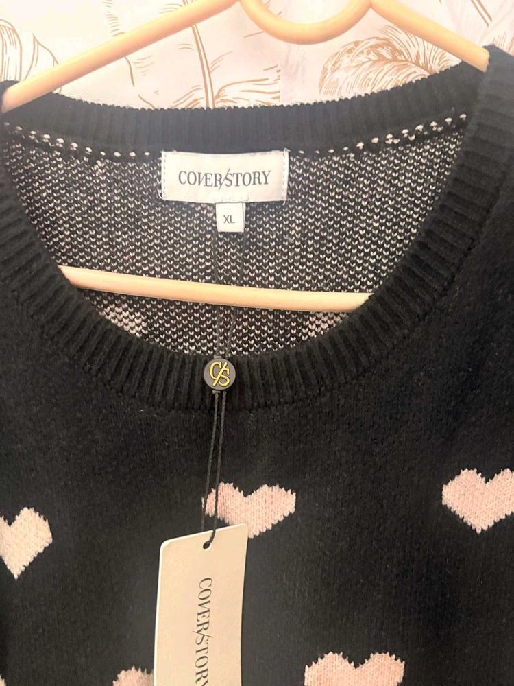 Cover Story Black Heart Sweater