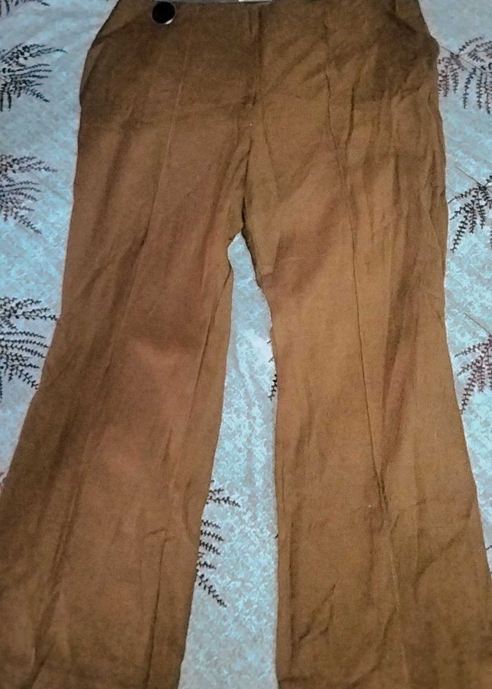 Brown Flare Leg Trousers