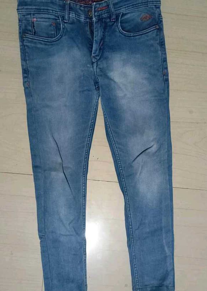 Men's Blue Washed Jeans + freebie