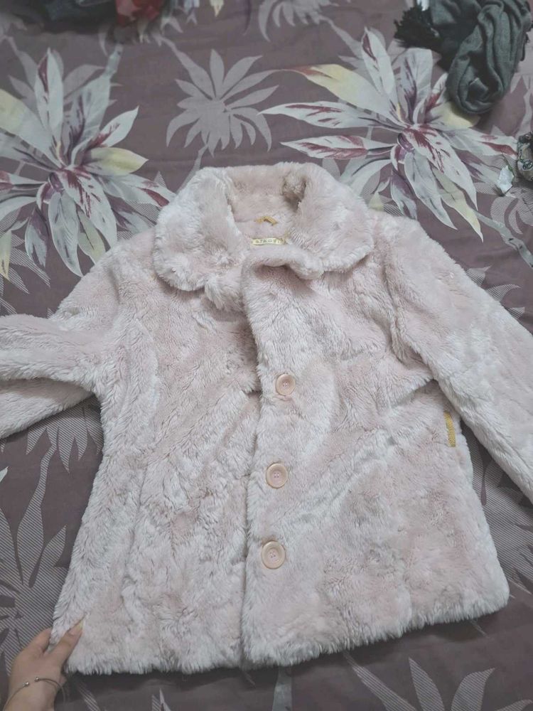 Soft Pink Faux Fur Jacket