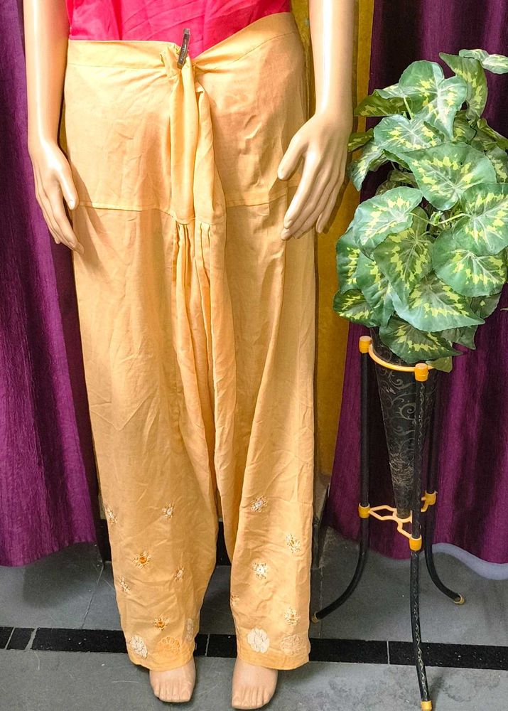 Stylish Orange Shalwar with Embroidery design