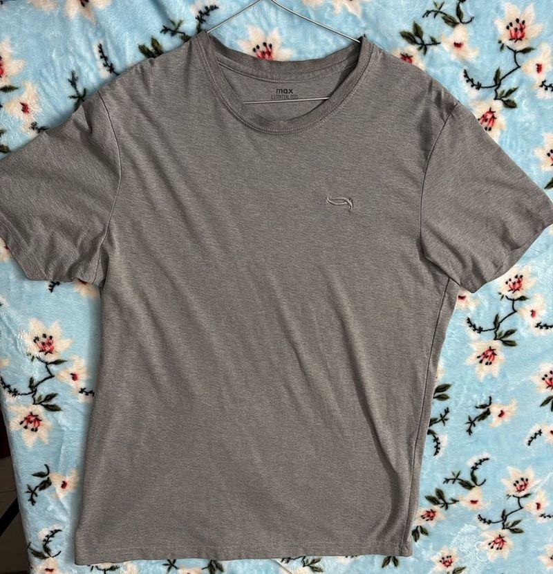 max - New Unisex Grey Crew Neck T-Shirt