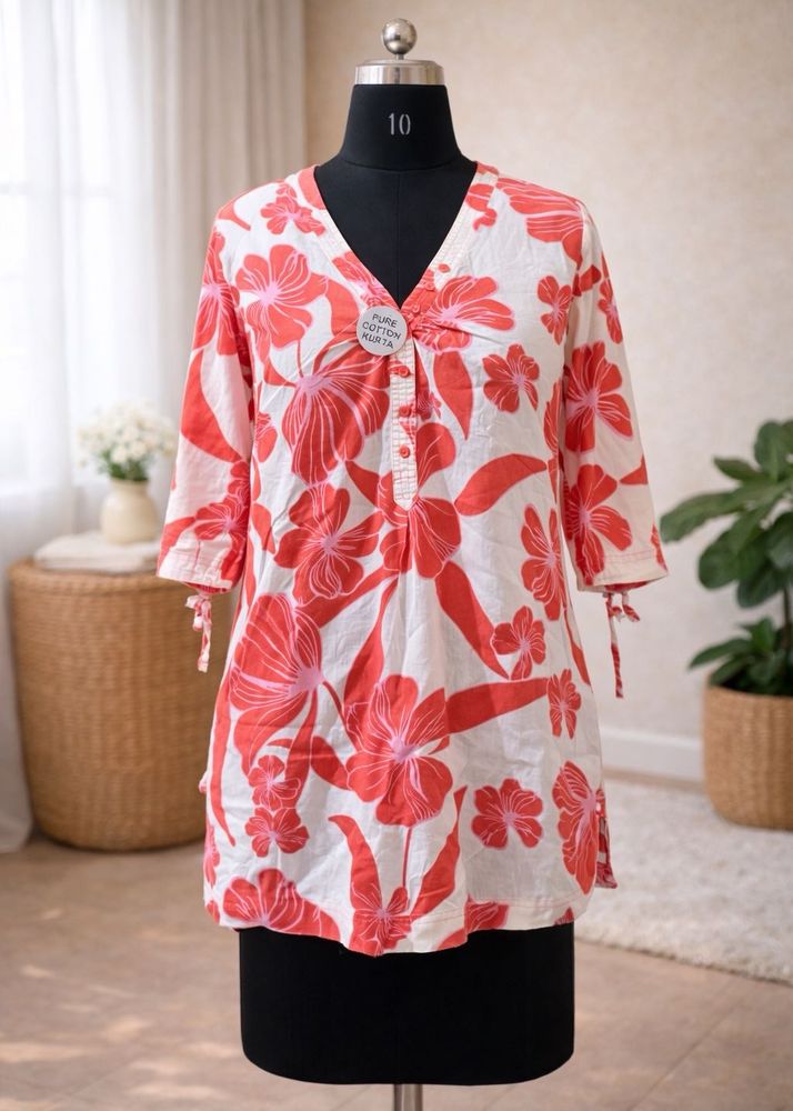 100% Cotton floral Print Tunic Top or kurti