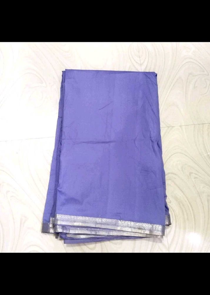 Elegant Lavender Saree with Silver Border
