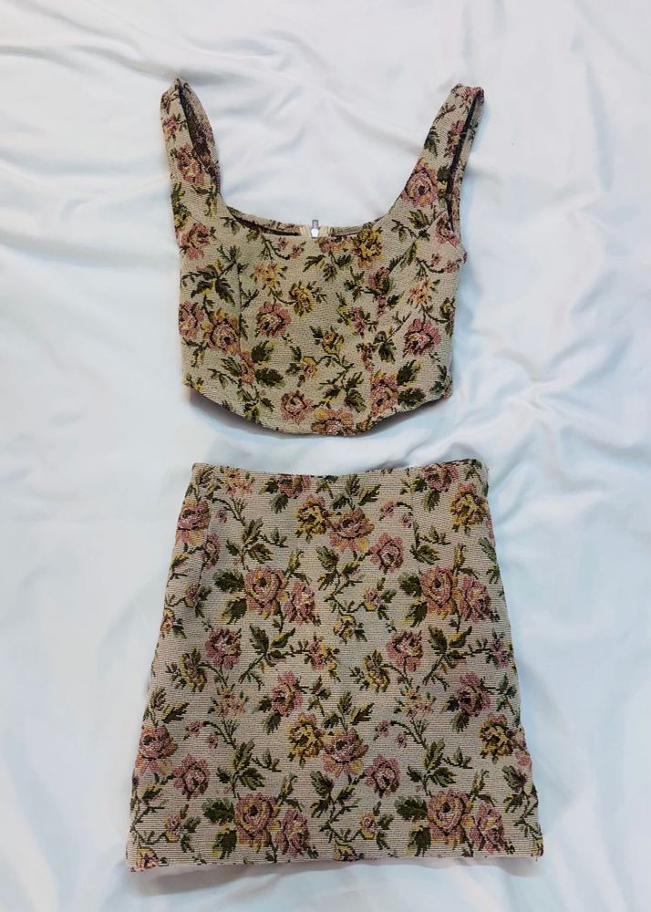 Floral Co-ord Set: Top &amp; Skirt