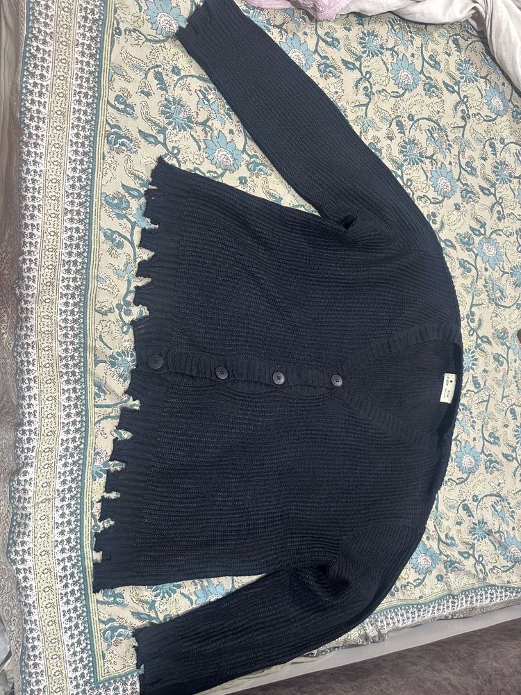 Chic Distressed Knit Cardigan