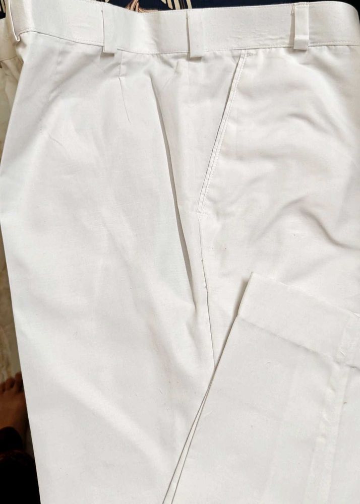Classic White Casual Trousers