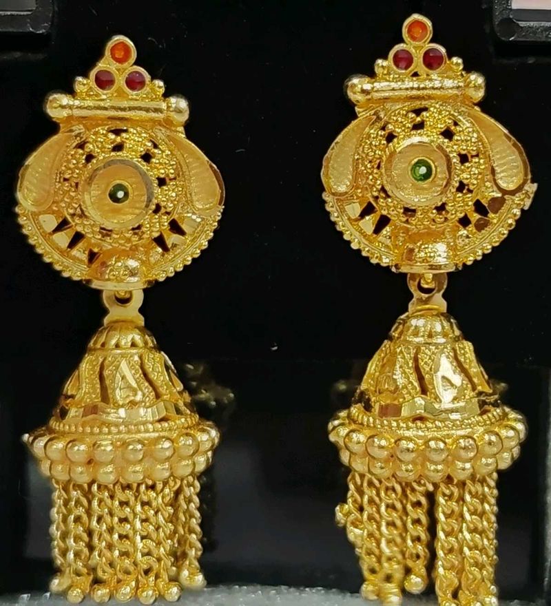 Exquisite Gold plated Jhumka Earrings