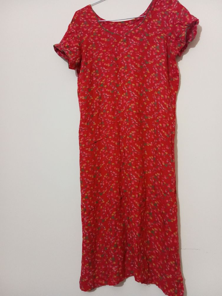 Red Floral Kurti