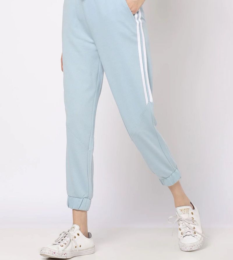 Light Blue Joggers with White Stripes