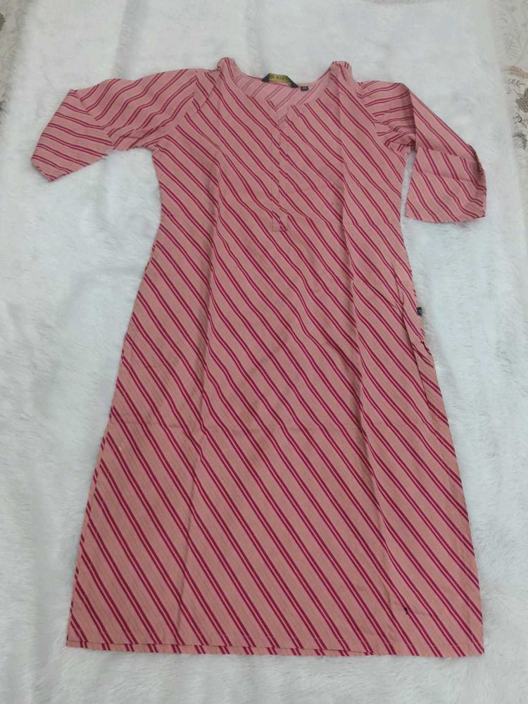 Pink Striped Kurta